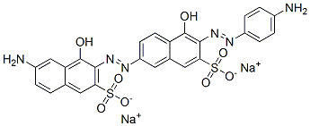 CAS 登录号：6483-66-5， 6-氨基-3-[2-[6-[2-(4-氨基苯基)偶氮]-5-羟基-7-磺基-2-萘基]偶氮]-4-羟基-2-萘磺酸钠盐
