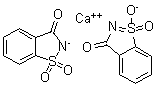 CAS 登录号：6485-34-3， 1,2-苯并异噻唑-3(2H)-酮 1,1-二氧化物钙盐(2:1)