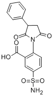 CAS 登录号:65116-58-7, 5-(氨基磺酰基)-2-(2,5-二氧代-3-苯基-1-吡咯烷基)苯甲酸
