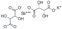 CAS 登录号:6535-15-5, 2,3-二羟基-(2R,3R)-丁二酸锑钾盐(2:1:1)