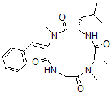 CAS#: 65452-16-6, (3S,6S,12E)-12-Benzylidene-1,6,7-trimethyl-3-(2-methylpropyl)-1,4,7,10-tetrazacyclododecane-2,5,8,11-tetrone