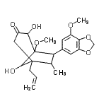 CAS#: 65703-35-7, 5-Allyl-2,8-dihydroxy-1-methoxy-7-(7-methoxy-1,3-benzodioxol-5-yl)-6-methylbicyclo[3.2.1]octan-3-one