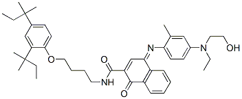 CAS 登录号：65749-36-2， N-[4-[2,4-二(1,1-二甲基丙基)苯氧基]丁基]-4-[[4-[乙基(2-羟基乙基)氨基]-2-甲基苯基]亚氨基]-1,4-二氢-1-氧代萘-2-甲酰胺