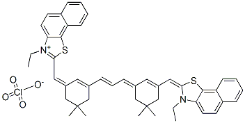 CAS#: 65767-29-5, 3-Ethyl-2-[[3-[3-[3-[(3-Ethylnaphtho[2,1-d]Thiazol-2(3H)-Ylidene)Methyl]-5,5-Dimethyl-2-Cyclohexen-1-Ylidene]-1-Propenyl]-5,5-Dimethyl-2-Cyclohexen-1-Ylidene]Methyl]-Naphtho[2,1-d]Thiazolium Perchlorate