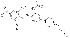 CAS#: 65916-12-3, N-[2-[(2,6-Dicyano-4-Nitrophenyl)Azo]-5-[[2-(2-Ethoxyethoxy)Ethyl]Ethylamino]Phenyl]-Acetamide