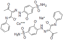 CAS#: 66104-83-4, Bis[2-[[4-(Aminosulfonyl) -2-Hydroxyphenyl]Azo]-3-Oxo-N-Phenylbutanamidato(2 -)]-Cobaltate(1-) Sodium