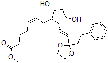 CAS#: 66176-09-8, (Z)-7-[(1R)-3alpha,5alpha-Dihydroxy-2beta-[(E)-2-[2-(2-Phenylethyl)-1,3-Dioxolan-2-Yl]Ethenyl]Cyclopentan-1alpha-Yl]-5-Heptenoic Acid Methyl Ester