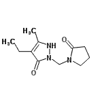 CAS#: 663196-60-9, 4-Ethyl-5-methyl-2-[(2-oxo-1-pyrrolidinyl)methyl]-1,2-dihydro-3H-pyrazol-3-one