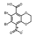 CAS#: 66411-18-5, 6,7-Dibromo-8-nitro-2,3-dihydro-1,4-benzodioxine-5-carboxylic acid