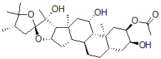 CAS#: 66536-82-1, 24-Methyl-22,25-epoxy-5alpha-furostan-2,3,11,20-tetrol 2-monoacetate