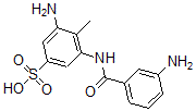 CAS 登录号：6661-55-8， 3-氨基-4-甲基-5-(3-氨基苯甲酰胺基)苯磺酸