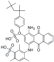 CAS#: 66696-74-0, 3-[[4-Amino-9,10-Dihydro-9,10-Dioxo-3-[Sulpho-4-(1,1,3,3-Tetramethylbutyl)Phenoxy]-1-Anthryl]Amino]-2,4,6-Trimethylbenzenesulphonic Acid