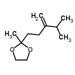 CAS 登录号：66972-05-2， 2-甲基-2-(4-甲基-3-亚甲基戊基)-1,3-二氧戊环