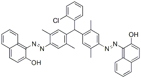 CAS#: 6706-75-8, 1,1'-[[(2-Chlorophenyl)Methylene]Bis[(2,5-Dimethyl-4,1-Phenylene)Azo]]Bis(2-Naphthol)
