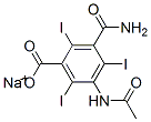 CAS 登录号:67292-84-6, 5-乙酰氨基-2,4,6-三碘间氨甲酰苯甲酸钠盐