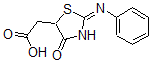 CAS 登录号：67309-49-3， (2E)-4-氧代-2-(苯基亚胺)-1,3-噻唑烷-5-基]乙酸