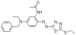CAS#: 67338-62-9, N-[5-[Ethylbenzylamino]-2-[[5-(Ethylthio)-1,3,4-Thiadiazol-2-Yl]Azo]Phenyl]-Acetamide