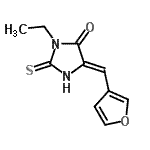 CAS 登录号:674788-63-7, (5Z)-3-乙基-5-(3-呋喃基亚甲基)-2-硫代-4-咪唑烷酮