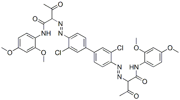 CAS 登录号：67828-22-2， 2,2'-[(3,3'-二氯[1,1'-联苯]-4,4'-二基)二(偶氮)]二[N-(2,4-二甲氧基苯基)-3-氧代丁酰胺]