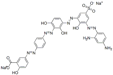 CAS#: 67874-26-4, Disodium 5-[[4-[[3-[[3-[(2,4-Diaminophenyl)Azo]-2-Hydroxy-5-Sulphonatophenyl]Azo]-2,6-Dihydroxyphenyl]Azo]Phenyl]Azo]Salicylate