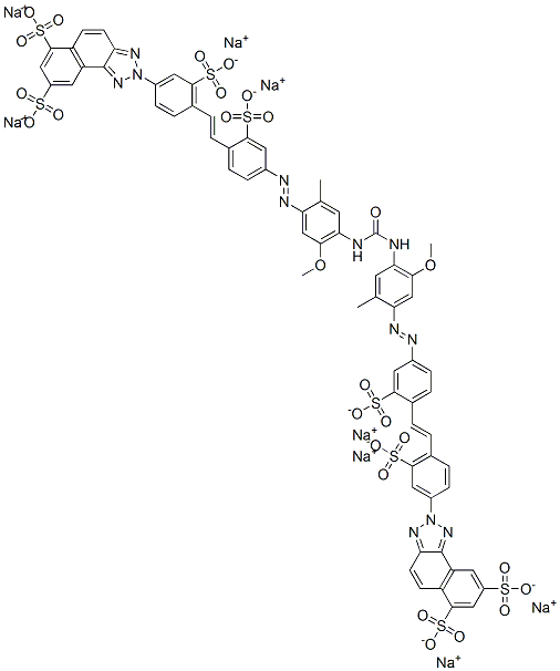 CAS#: 67875-00-7, Octasodium 2,2'-[Carbonylbis[Imino(5-Methoxy-2-Methyl-4,1-Phenylene)Azo(2-Sulphonato-4,1-Phenylene)Vinylene-(3-Sulphonato-4,1-Phenylene)]]Bis[2H-Naphtho[1,2-d]Triazole-6,8-Disulphonate]