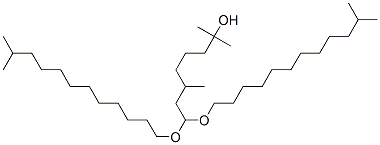 CAS 登录号:67923-85-7, 8,8-二(异十三烷氧基)-2,6-二甲基辛烷-2-醇