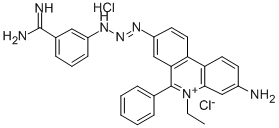 CAS 登录号：6798-24-9， 8-[3-(3-脒基苯基)-2-三氮烯基]-3-氨基-5-乙基-6-苯基菲啶鎓氯化物盐酸盐