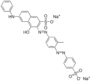 CAS#: 67990-24-3, Disodium 4-Hydroxy-3-[[3-Methyl-4-[(4-Sulphonatophenyl)Azo]Phenyl]Azo]-6-(Phenylamino)Naphthalene-2-Sulphonate