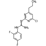CAS 登录号：680214-82-8， 2-(4-氯-6-丙基-2-嘧啶基)-1-(2,4-二氟苯基)胍