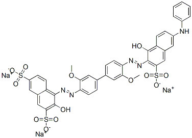 CAS#: 68084-25-3, 3-Hydroxy-4-[[4'-[[1-Hydroxy-6-(Phenylamino)-3-Sulfo-2-Naphthalenyl]Azo]-3,3'-Dimethoxy[1,1'-Biphenyl]-4-Yl]Azo]-2,7-Naphthalenedisulfonic Acid Trisodium Salt