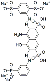 CAS 登录号：68110-25-8， 4-氨基-3-[(2,5-二磺酸基苯基)偶氮]-5-羟基-6-[(M-膦酸基苯基)偶氮]萘-2,7-二磺酸四钠盐