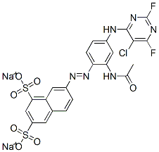 CAS#: 68155-62-4, Disodium 7-[[2-(Acetylamino)-4-[(5-Chloro-2,6-Difluoro-4-Pyrimidinyl)Amino]Phenyl]Azo]Naphthalene-1,3-Disulphonate