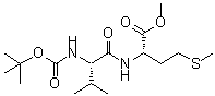 CAS#: 68164-29-4, Methyl N-{[(2-methyl-2-propanyl)oxy]carbonyl}-L-valyl-L-methioninate