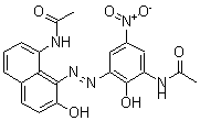CAS 登录号：68540-99-8， N-[3-[[8-(乙酰氨基)-2-羟基-1-萘基]偶氮]-2-羟基-5-硝基苯基]-乙酰胺