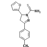 CAS 登录号:686725-78-0, 5-(2-呋喃基)-3-(4-甲基苯基)-4,5-二氢-1H-吡唑-1-硫代甲酰胺