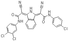 CAS 登录号：68808-69-5， 2-[3-[2-[(4-氯苯基)氨基]-1-氰基-2-氧代乙亚基]-2,3-二氢-1H-异吲哚-1-亚基]-2-氰基-N-(3,4-二氯苯基)-乙酰胺