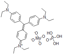 CAS#: 68814-02-8, N-(4-(Bis(4-(diethylamino)phenyl)methylene)-2,5-cyclohexadien-1-ylidene)-N-ethylethanaminium Molybdatephosphate