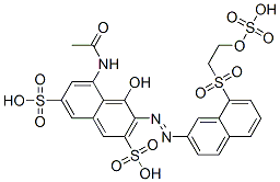 CAS 登录号：68833-98-7， 5-(乙酰氨基)-4-羟基-3-[[8-[[2-(磺基氧基)乙基]磺酰基]-2-萘基]偶氮]-2,7-萘二磺酸