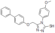 CAS 登录号：68869-48-7， 5-(4-联苯氧基甲基)-1-(4-甲氧基苯基)-S-三唑-2-硫醇