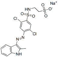 CAS#: 68959-19-3, Sodium 2-[[[2,5-Dichloro-4-[(2-Methyl-1H-Indol-3-Yl)Azo]Phenyl]Sulphonyl]Amino]Ethanesulphonate