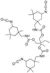 CAS 登录号：68975-82-6， 2-乙基-2-[[[[[(5-异氰酸-1,3,3-三甲基环己基)甲基]氨基]羰基]氧基]甲基]丙基烯[(5-异氰酸-1,3,3-三甲基环己基)甲基]氨基甲酸酯