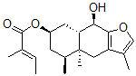 CAS 登录号：6902-62-1， (Z)-2-甲基-2-丁烯酸 (4aR)-4,4a,5,6,7,8,8abeta,9-八氢-9alpha-羟基-3,4abeta,5beta-三甲基萘并[2,3-b]呋喃-7alpha-基酯