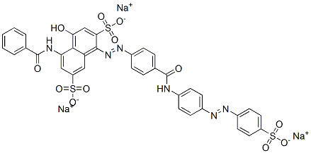 CAS#: 6949-17-3, 5-(Benzoylamino)-4-Hydroxy-1-[[4-[[[4-[(4-Sulfophenyl)Azo]Phenyl]Amino]Carbonyl]Phenyl]Azo]-2,7-Naphthalenedisulfonic Acid Trisodium Salt