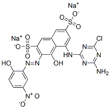 CAS#: 69723-86-0, Disodium 5-[(4-Amino-6-Chloro-1,3,5-Triazin-2-Yl)Amino]-4-Hydroxy-3-[(2-Hydroxy-5-Nitrophenyl)Azo]Naphthalene-2,7-Disulphonate