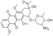 CAS#: 69804-37-1, 8-Acetyl-10-((3-Amino-2,3,6-Trideoxy-alpha-L-Lyxo-Hexopyranosyl)Oxy)-7,8,9,10-Tetrahydro-8-Hydroxy-1,6,11-Trimethoxy-(8S-cis)-5,12-Naphthacenedione