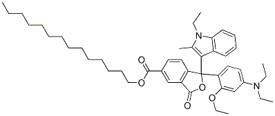 CAS 登录号：69898-64-2， 1-[4-(二乙基氨基)-2-乙氧基苯基]-1-(1-乙基-2-甲基-1H-吲哚-3-基)-1,3-二氢-3-氧代异苯并呋喃-5-羧酸十四烷基酯