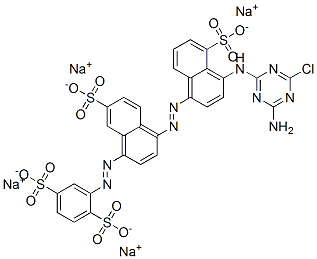 CAS#: 70161-16-9, Tetrasodium 2-[[4-[[4-[(4-Amino-6-Chloro-1,3,5-Triazin-2-Yl)Amino]-5-Sulphonato-1-Naphthyl]Azo]-7-Sulphonato-1-Naphthyl]Azo]Benzene-1,4-Disulphonate