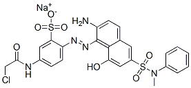 CAS 登录号：70209-97-1， 2-[[2-氨基-8-羟基-6-[(甲基苯胺基)磺酰基]-1-萘基]偶氮]-5-(氯乙酰氨基)苯磺酸钠