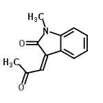 CAS 登录号:70351-51-8, (3Z)-1-甲基-3-(2-氧代亚丙基)-1,3-二氢-2H-吲哚-2-酮