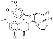 CAS 登录号：70815-31-5， (1R,3R,6S,7R,10R)-8-[(2S)-5,7-二羟基-4-氧代-3,4-二氢-2H-苯并吡喃-2-基]-3-羟基-10-(4-羟基-3-甲氧基苯基)-4-氧杂三环[4.3.1.0<sup>3,7</sup>]癸-8-烯-2-酮